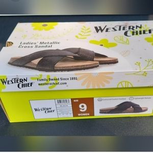 Western Chief Ladies’ Crossband Sandal BLACK SIZE 9